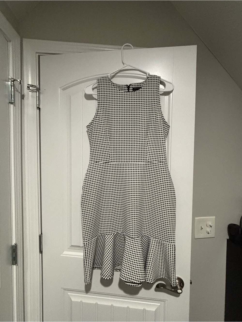 Banana Republic Black and White Checked High-Low Dress
